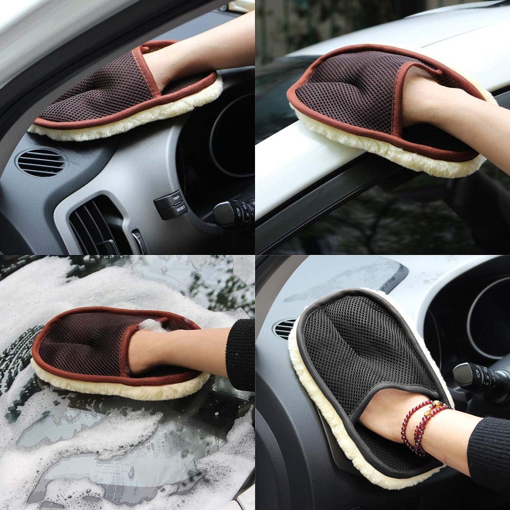 Woolen Wonder Car Cleaning Glove(extra soft & scratchfree)